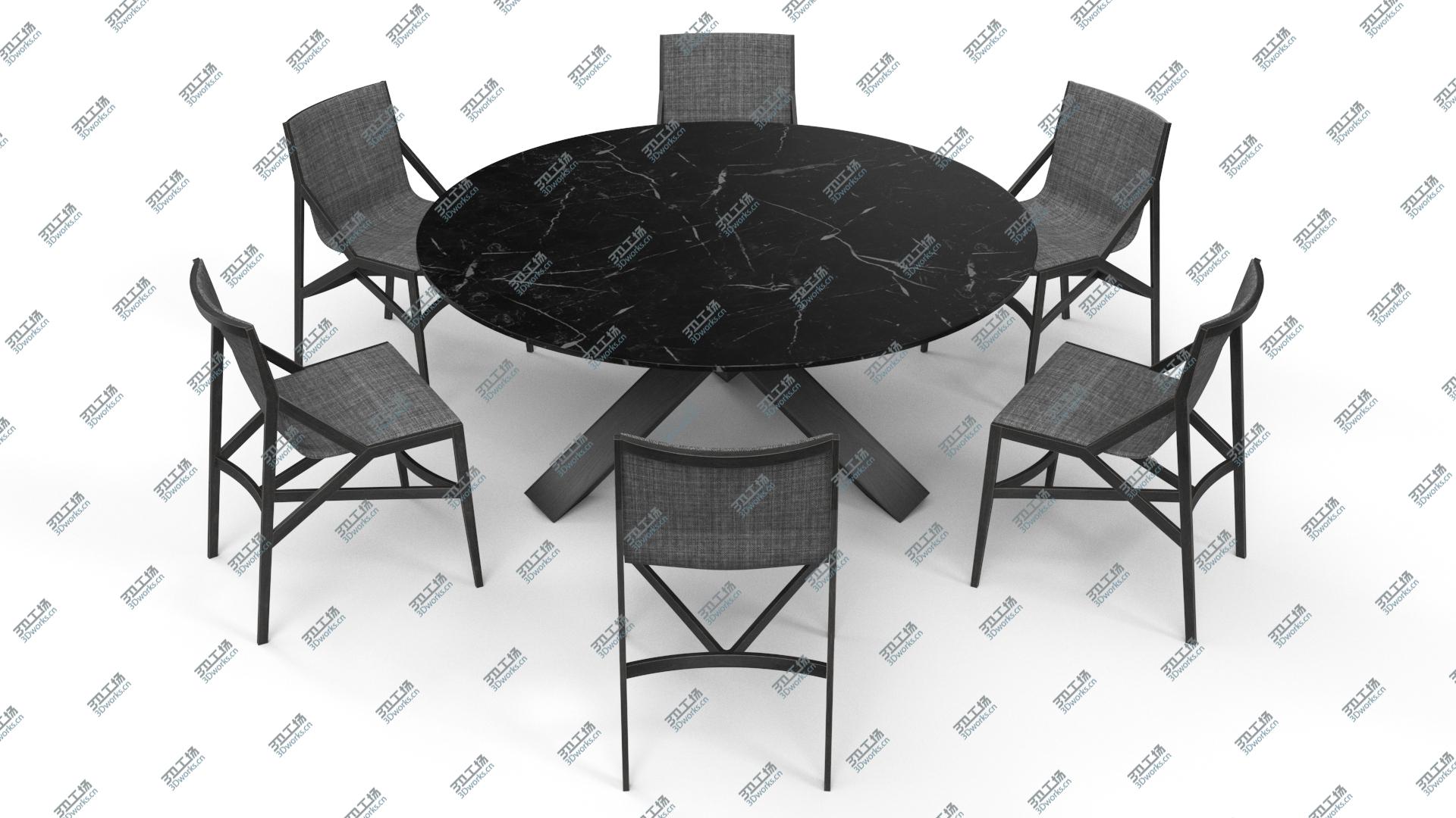 images/goods_img/2021040233/Cassina DiningT able Chair Set Black Marble Suit 3D model/3.jpg